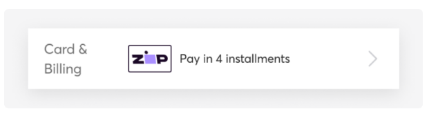 Zip的four-payment installment分期付款选项