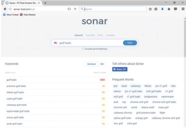 Sonar搜索结果页展示