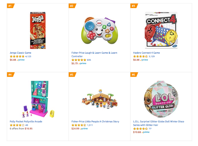 亚马逊畅销玩具和游戏产品